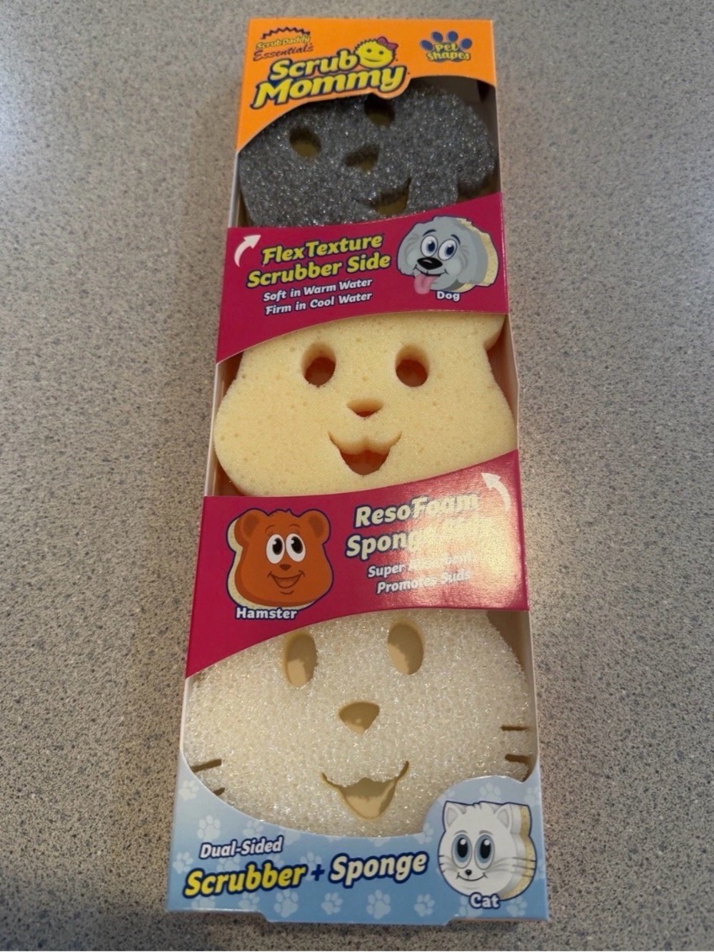 SCRUB DADDY New Pets Special Edition 3PK Dog Cat Hamster 🧽